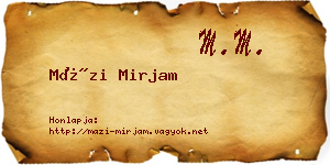Mázi Mirjam névjegykártya